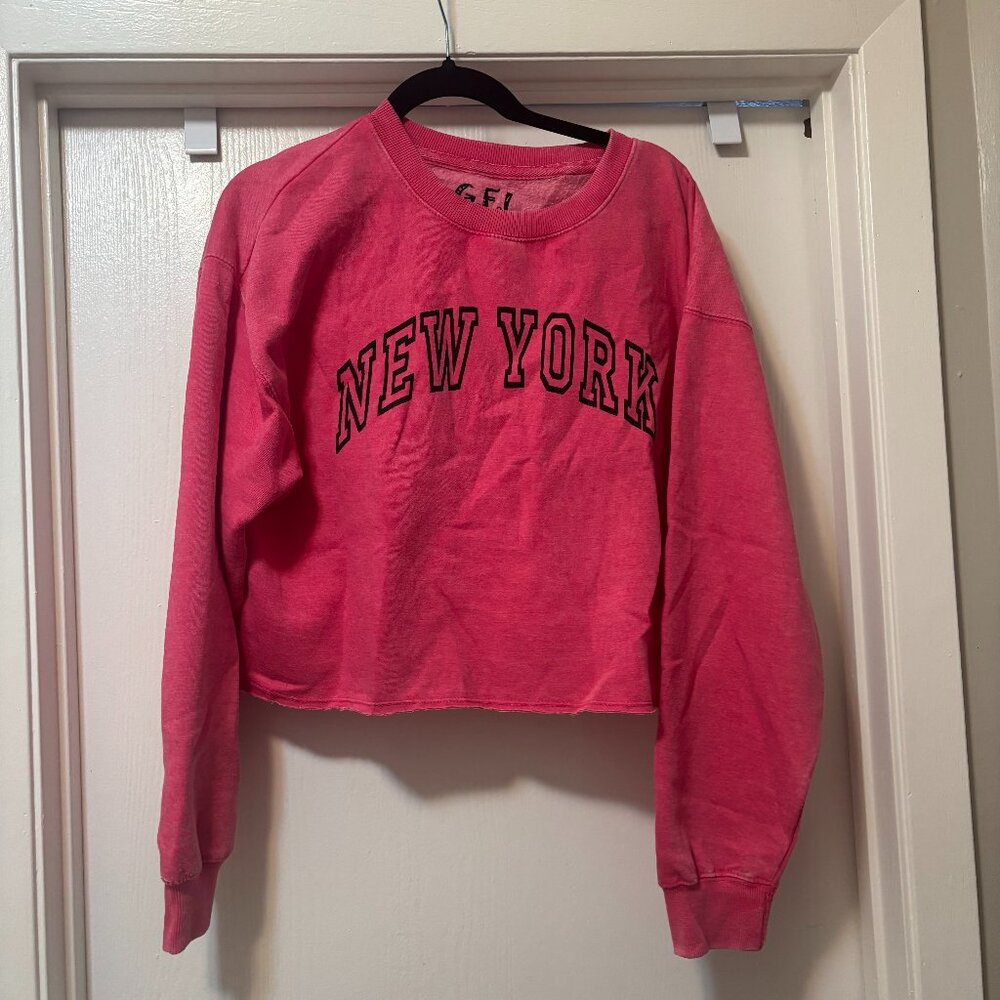 G.F.I Apparel Womens Pink New York Hoodie Size Large